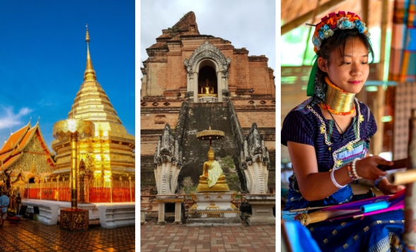 【チェンマイ】チェンマイのシンボル・ドイスープ寺院 + 首長族（カレン族）村 訪問 + 市内観光